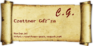 Czettner Géza névjegykártya